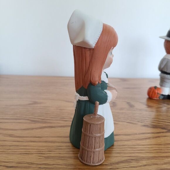 Vintage Ceramic Handcrafted Pilgrim Boy and Girl Thanksgiving Fall Autumn 1994 - Picture 12 of 15